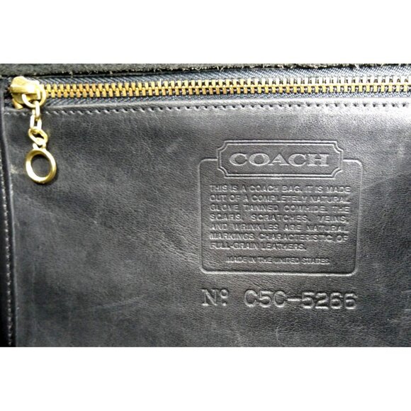 Vintage COACH black leather attache messenger tablet laptop bag removable strap - Picture 2 of 6